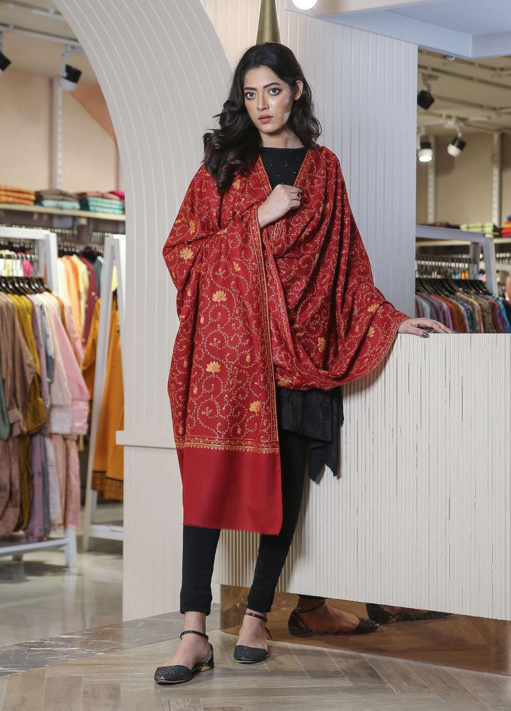Sanaulla Exclusive Range  Pashmina  KPS 781 D-11 Red - Women Shawls