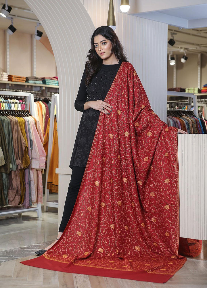Sanaulla Exclusive Range  Pashmina  KPS 781 D-11 Red - Women Shawls