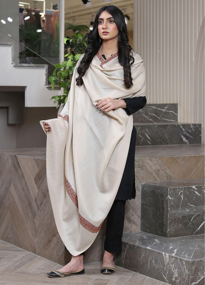 Sanaulla Exclusive Range  Pashmina  Mama D-44 Fawn 06 - Women Shawls