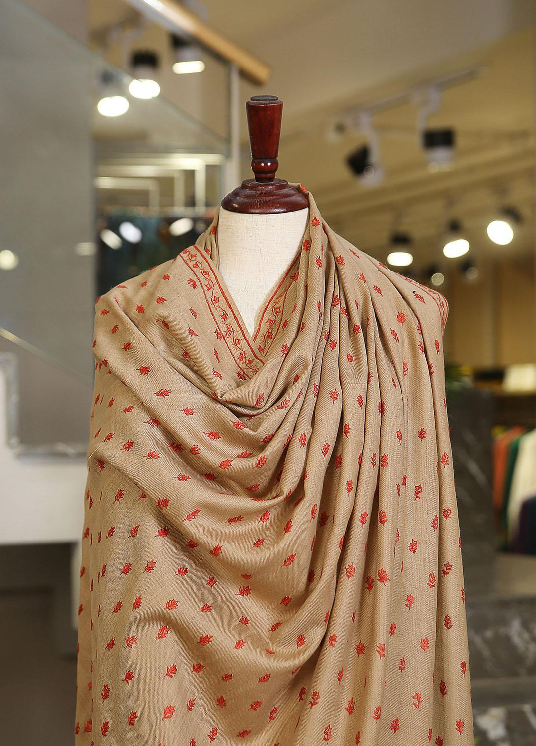 Sanaulla Exclusive Range  Pashmina  KPS 781 D-08 Beige - Women Shawls