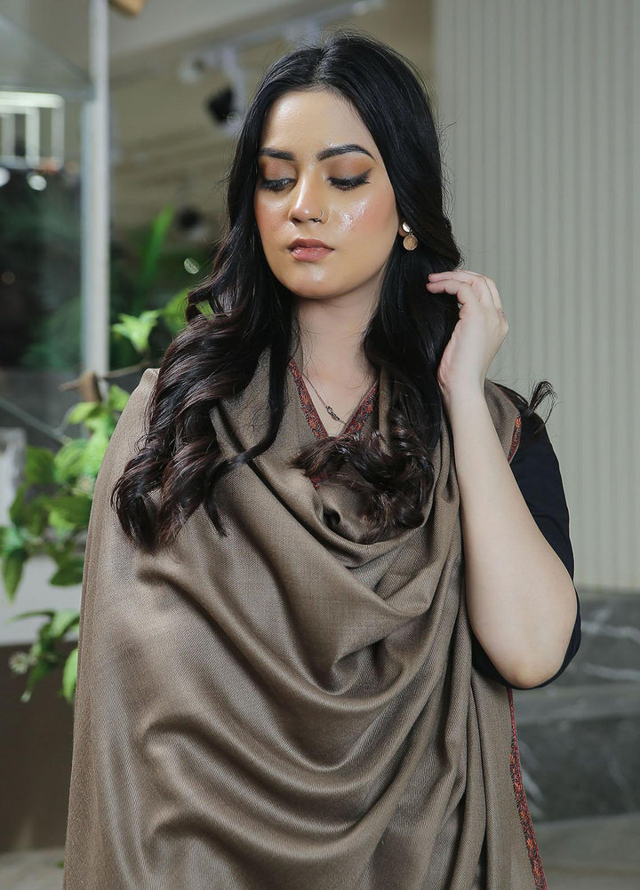 Sanaulla Exclusive Range  Pashmina  KPS 781 D-15 D Brown - Women Shawls