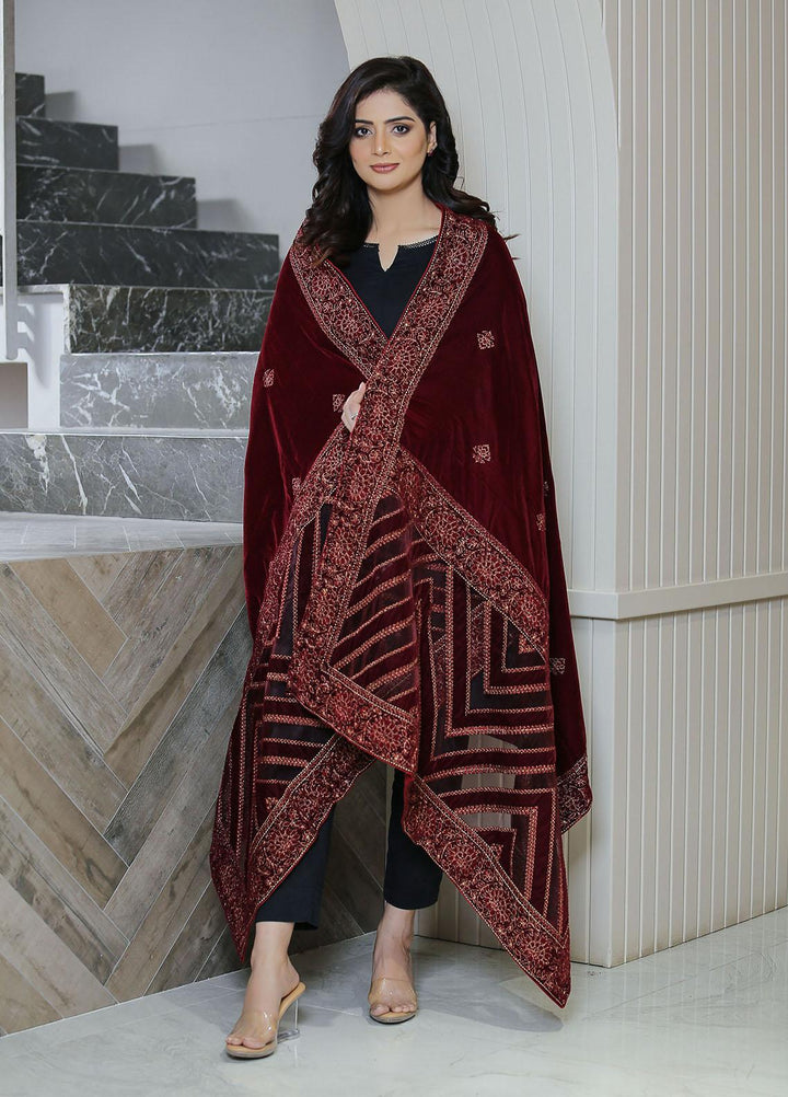 Sanaulla Exclusive Range  Pashmina  KPS 781 D-44 Maroon - Women Shawls