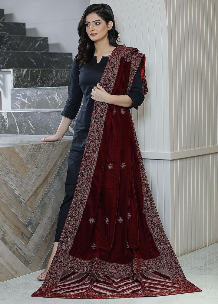 Sanaulla Exclusive Range  Pashmina  KPS 781 D-44 Maroon - Women Shawls