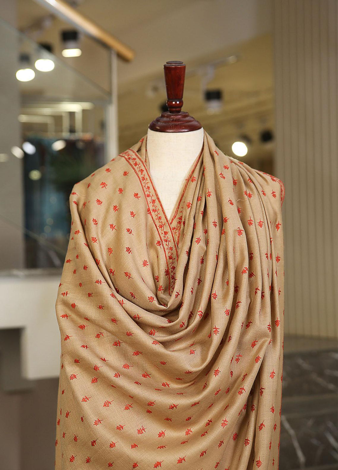 Sanaulla Exclusive Range  Pashmina  KPS 781 D-08 Beige 1 - Women Shawls