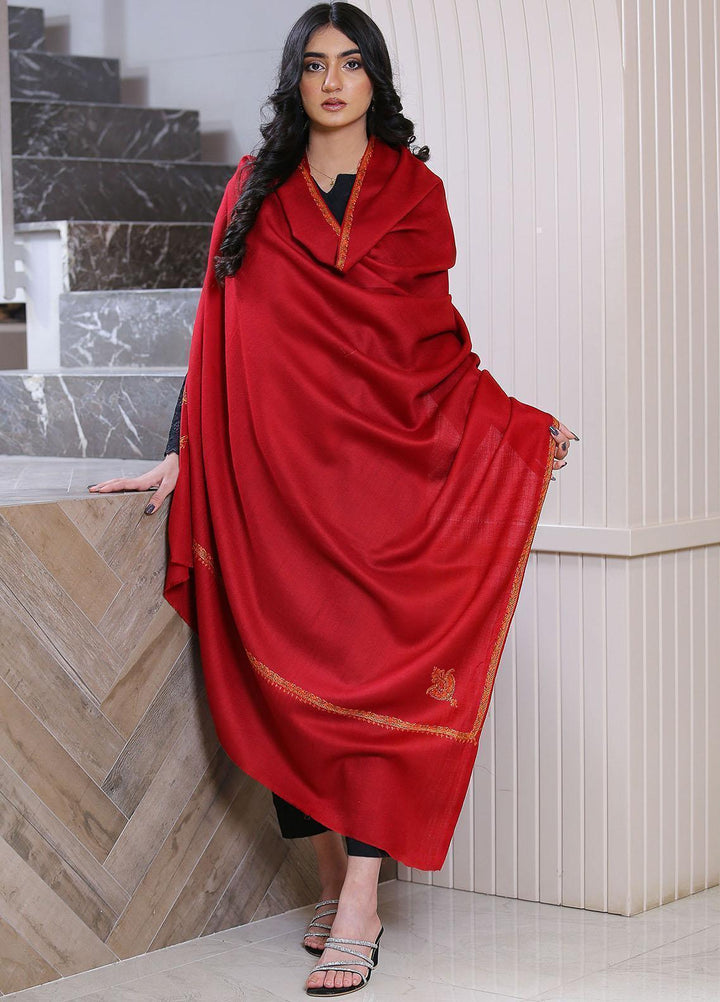Sanaulla Exclusive Range  Pashmina  Mama D-48 Maroon - Women Shawls