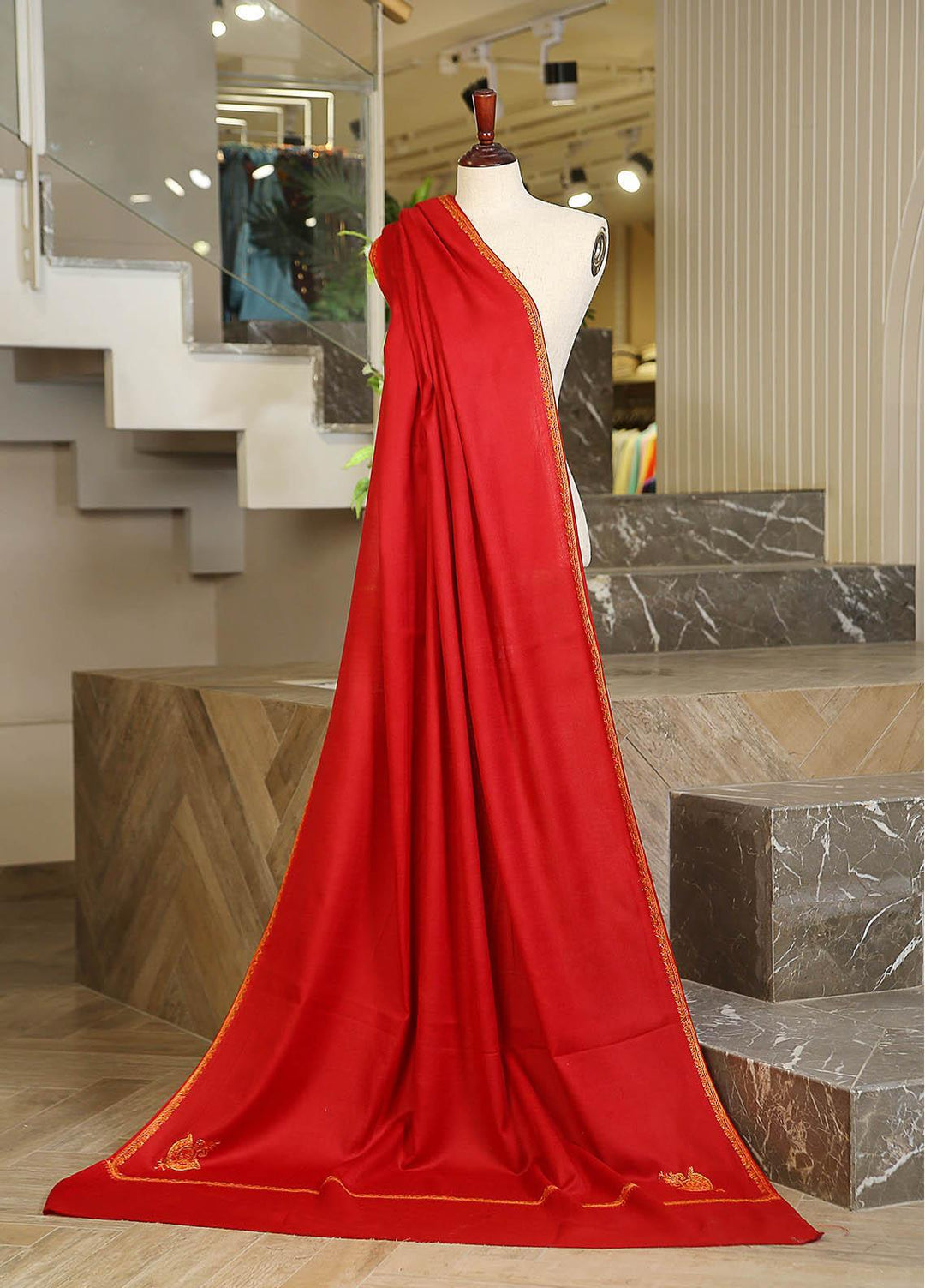 Sanaulla Exclusive Range  Pashmina  D-48 Maroon 01 - Women Shawls