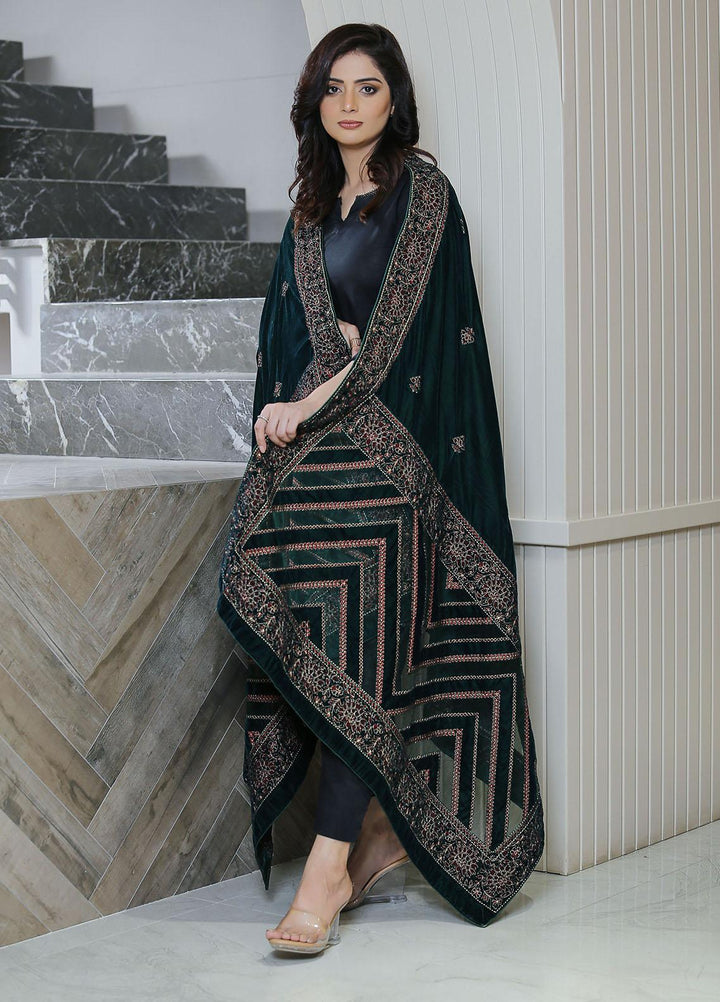 Sanaulla Exclusive Range  Pashmina  KPS 781 D-44 Green - Women Shawls