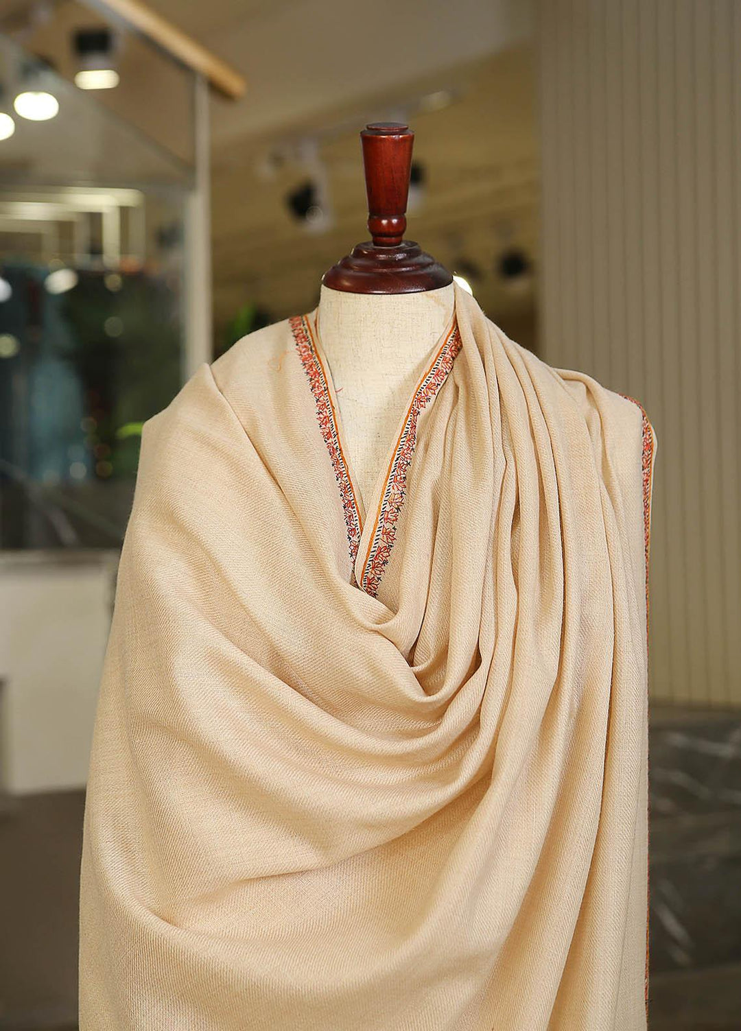 Sanaulla Exclusive Range  Pashmina  KPS 781 D-14 Fawn 3 - Women Shawls