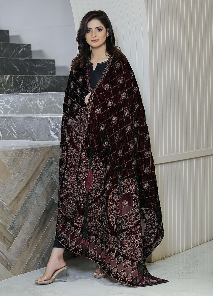 Sanaulla Exclusive Range  Pashmina  KPS 781 D-45 Maroon - Women Shawls