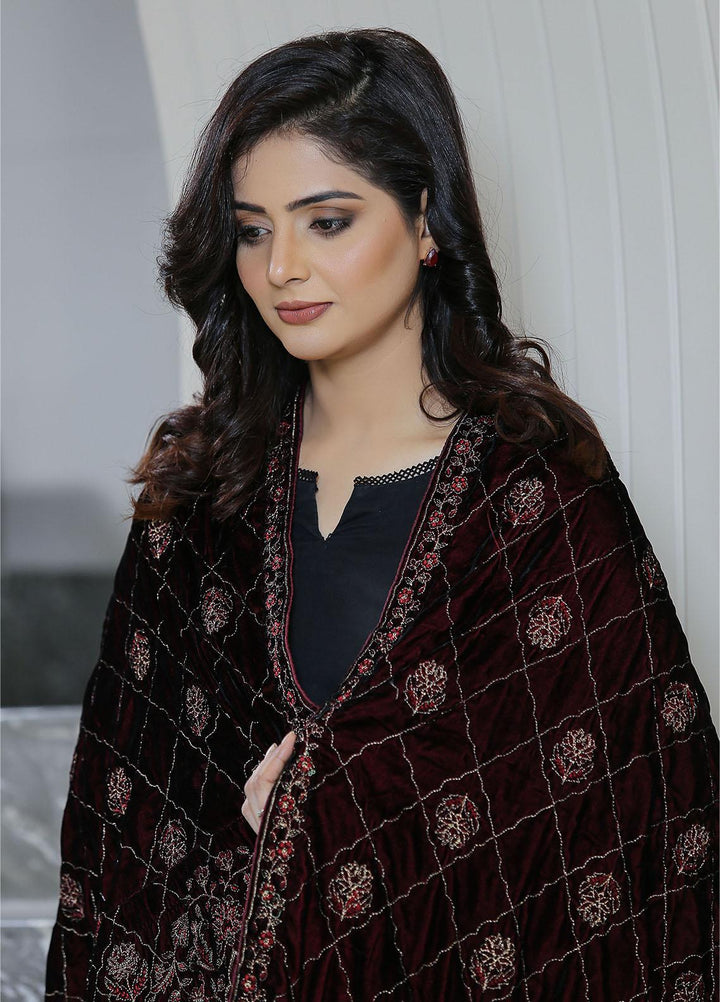 Sanaulla Exclusive Range  Pashmina  KPS 781 D-45 Maroon - Women Shawls