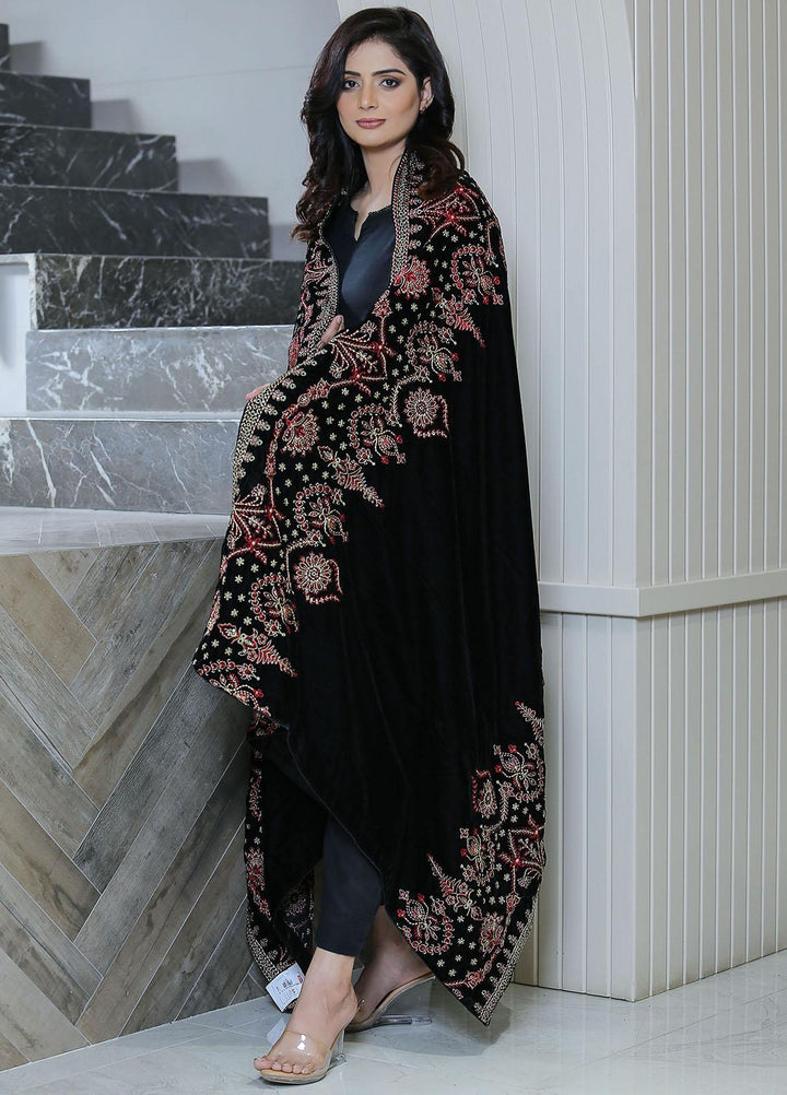 Sanaulla Exclusive Range  Pashmina  KPS 781 D-46 Black - Women Shawls