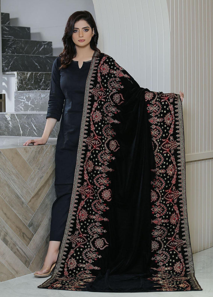 Sanaulla Exclusive Range  Pashmina  KPS 781 D-46 Black - Women Shawls