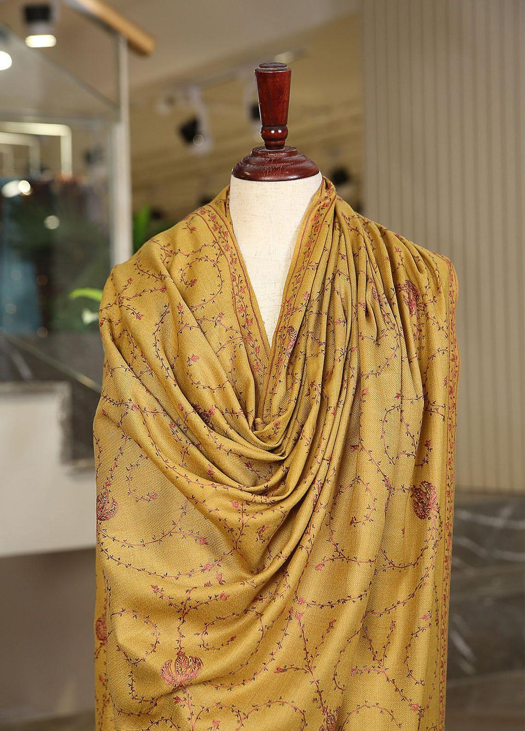 Sanaulla Exclusive Range  Pashmina  KPS 781 D-10 Yellow - Women Shawls