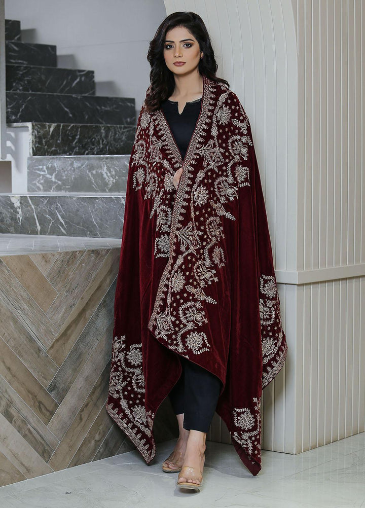 Sanaulla Exclusive Range  Pashmina  KPS 781 D-46 Maroon - Women Shawls