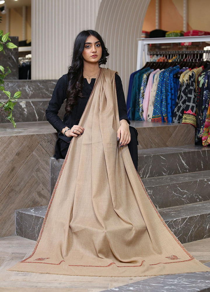 Sanaulla Exclusive Range  Pashmina  Mama D-48 L Brown 01 - Women Shawls