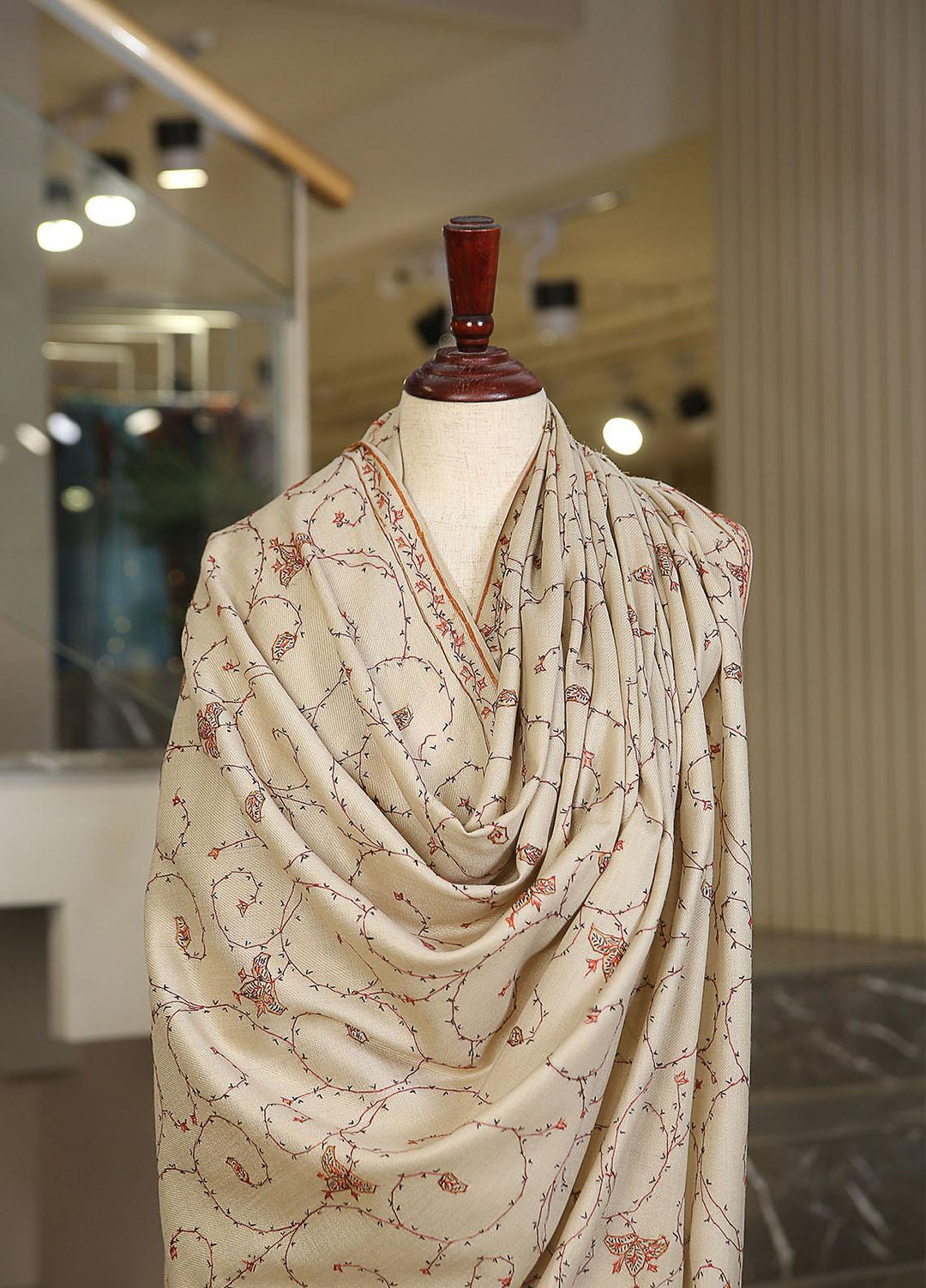 Sanaulla Exclusive Range  Pashmina  KPS 781 D-10 Fawn - Women Shawls