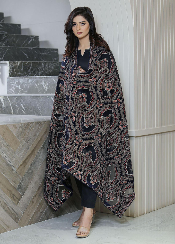 Sanaulla Exclusive Range  Pashmina  KPS 781 D-47 N Blue - Women Shawls