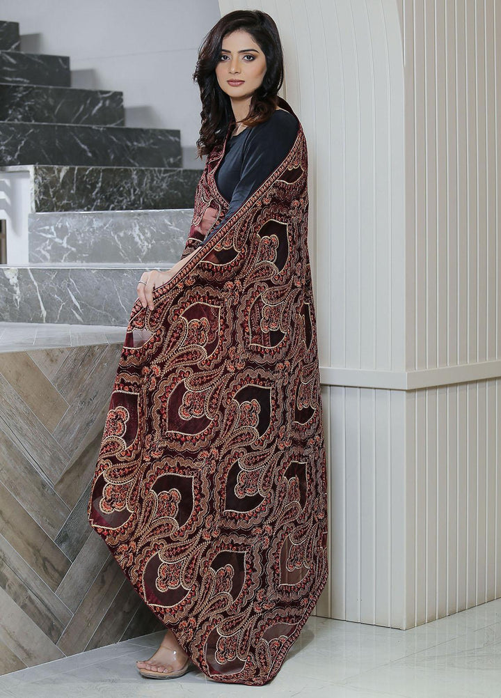 Sanaulla Exclusive Range  Pashmina  KPS 781 D-47 Maroon - Women Shawls