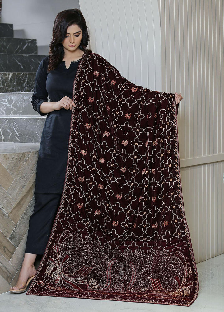 Sanaulla Exclusive Range  Pashmina  KPS 781 D-48 Maroon - Women Shawls