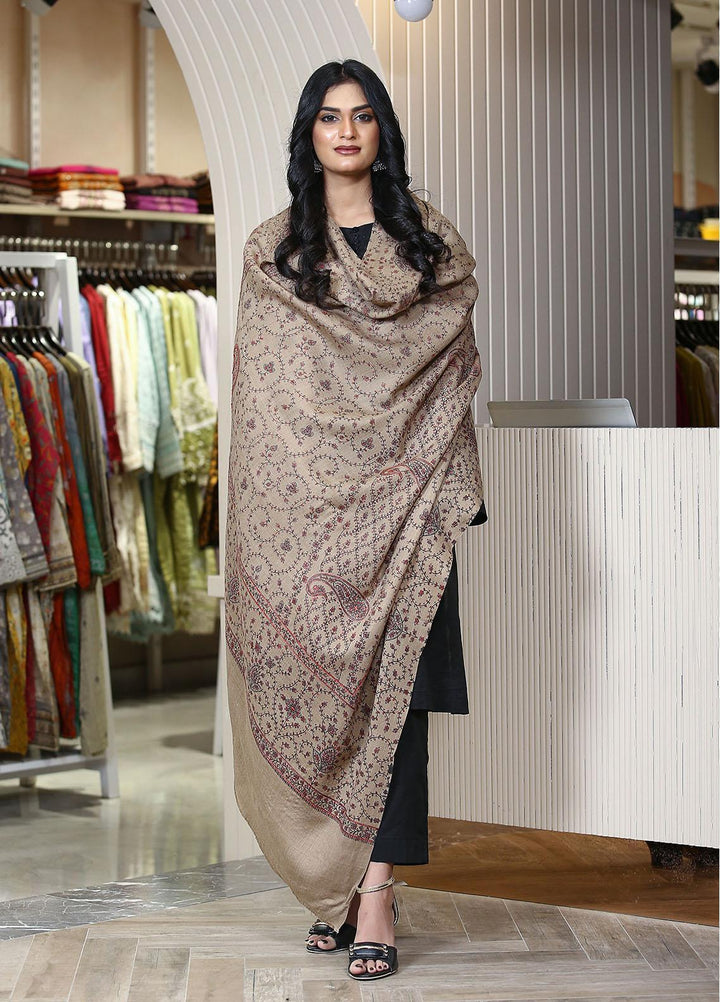 Sanaulla Exclusive Range  Pashmina  KPS 793 D-02 L Brown - Women Shawls