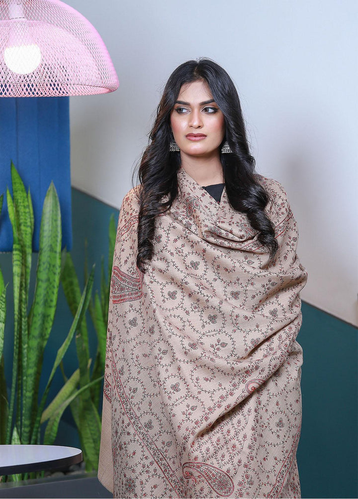 Sanaulla Exclusive Range  Pashmina  KPS 793 D-02 Beige - Women Shawls