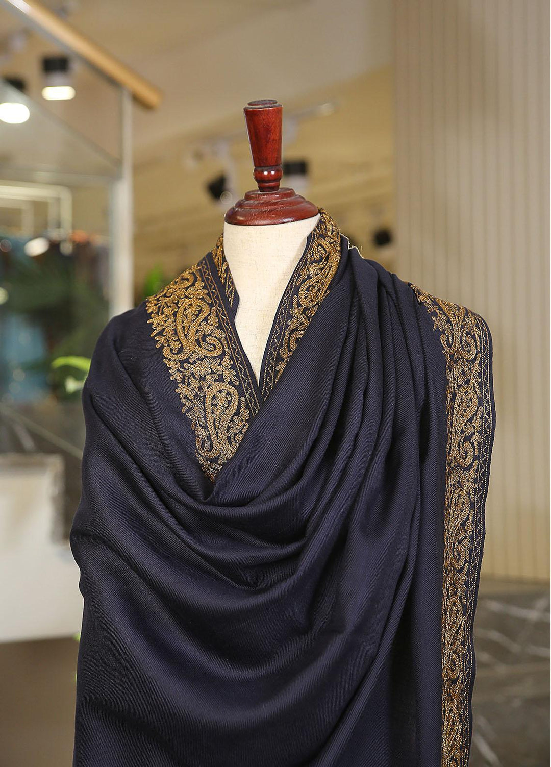 Sanaulla Exclusive Range  Pashmina  KPS 781 D-51 N Blue 2 - Women Shawls