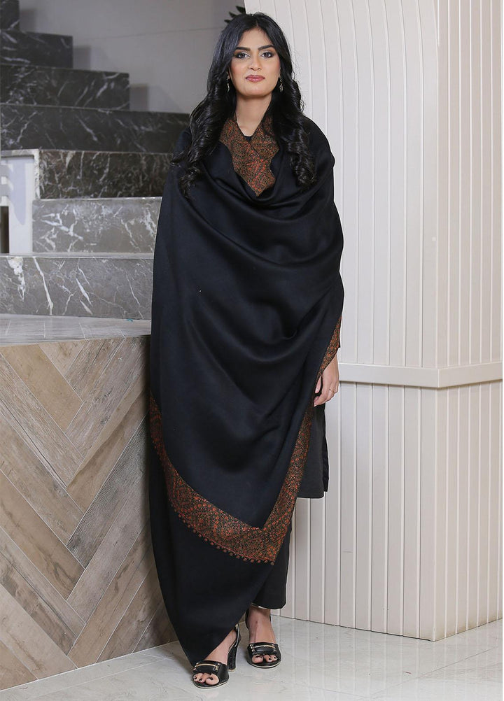 Sanaulla Exclusive Range  Pashmina  KPS 793 D-04 Black - Women Shawls