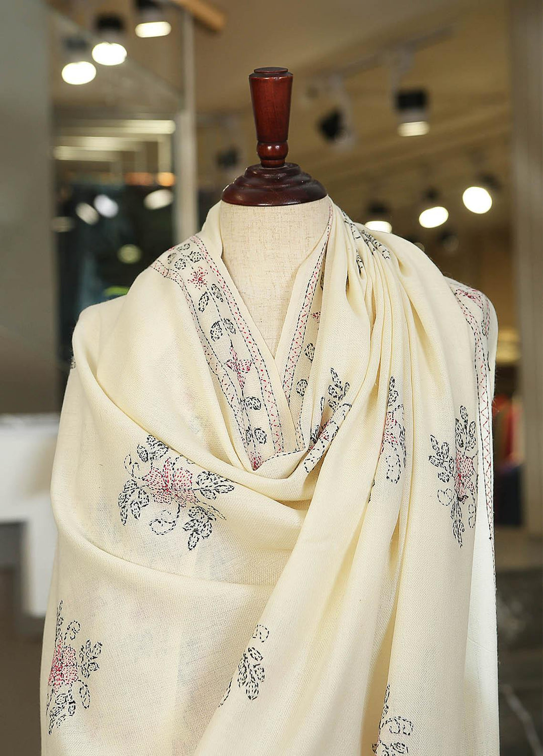 Sanaulla Exclusive Range  Pashmina  KPS 781 D-29 Off White - Women Shawls