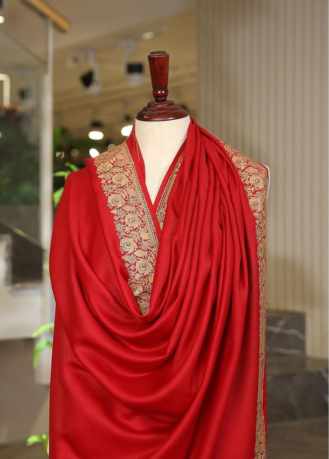 Sanaulla Exclusive Range  Pashmina  KPS 781 D-17 Red - Women Shawls