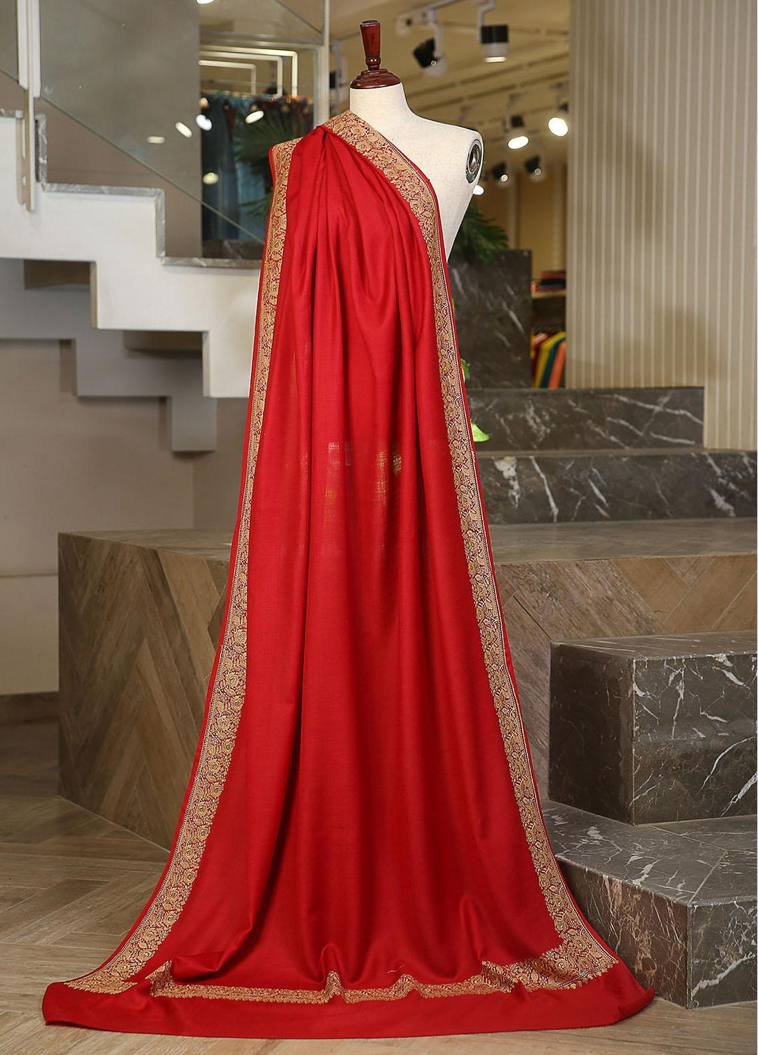 Sanaulla Exclusive Range  Pashmina  KPS 781 D-17 Red - Women Shawls