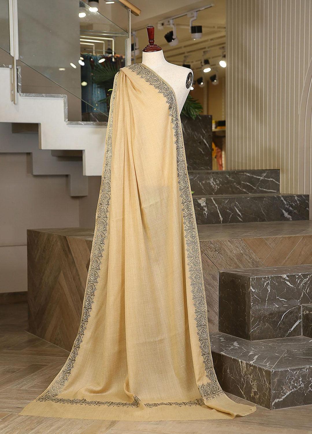 Sanaulla Exclusive Range  Pashmina  KPS 781 D-51 Fawn - Women Shawls