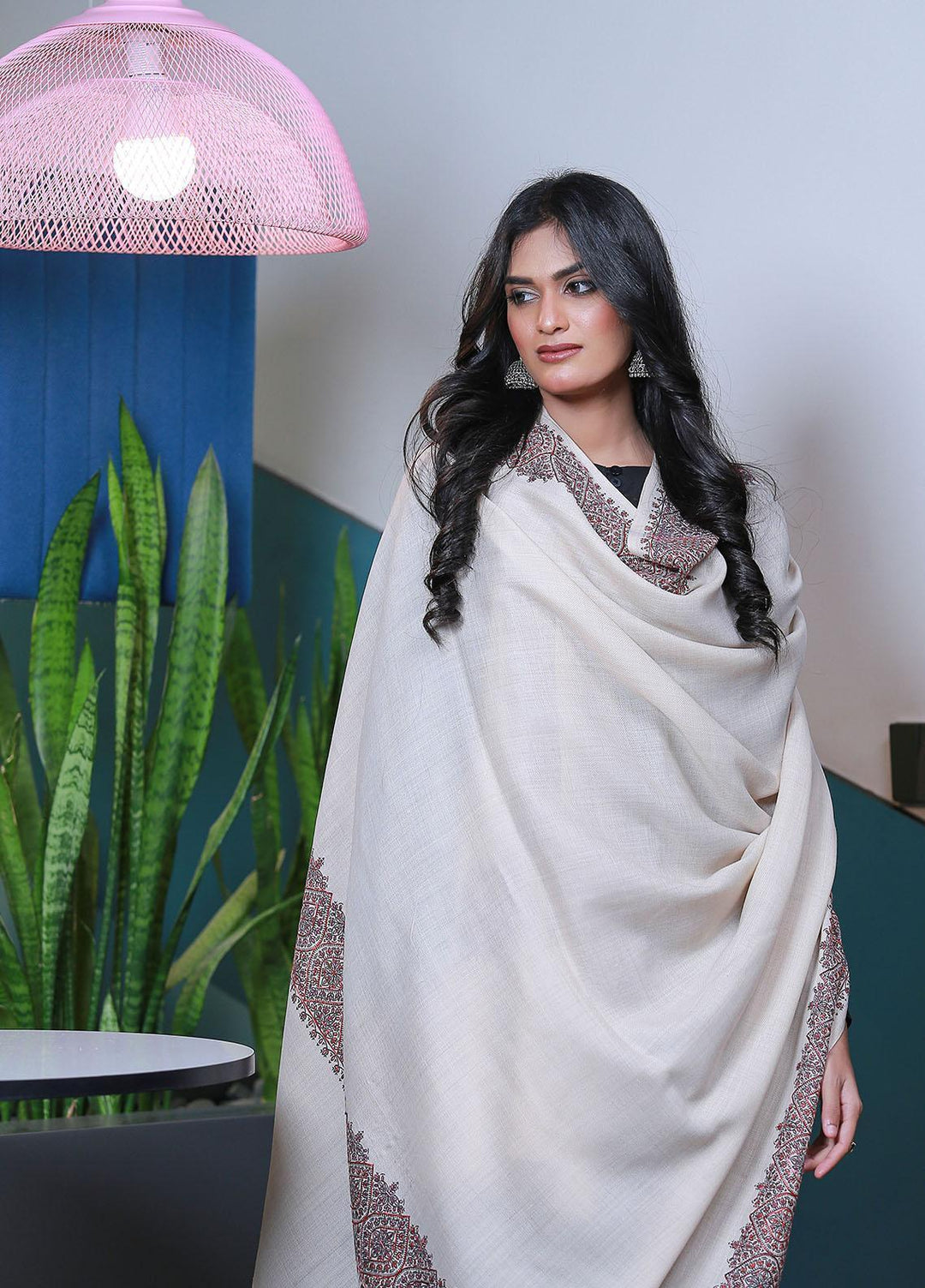 Sanaulla Exclusive Range  Pashmina  KPS 793 D-04 Fawn - Women Shawls