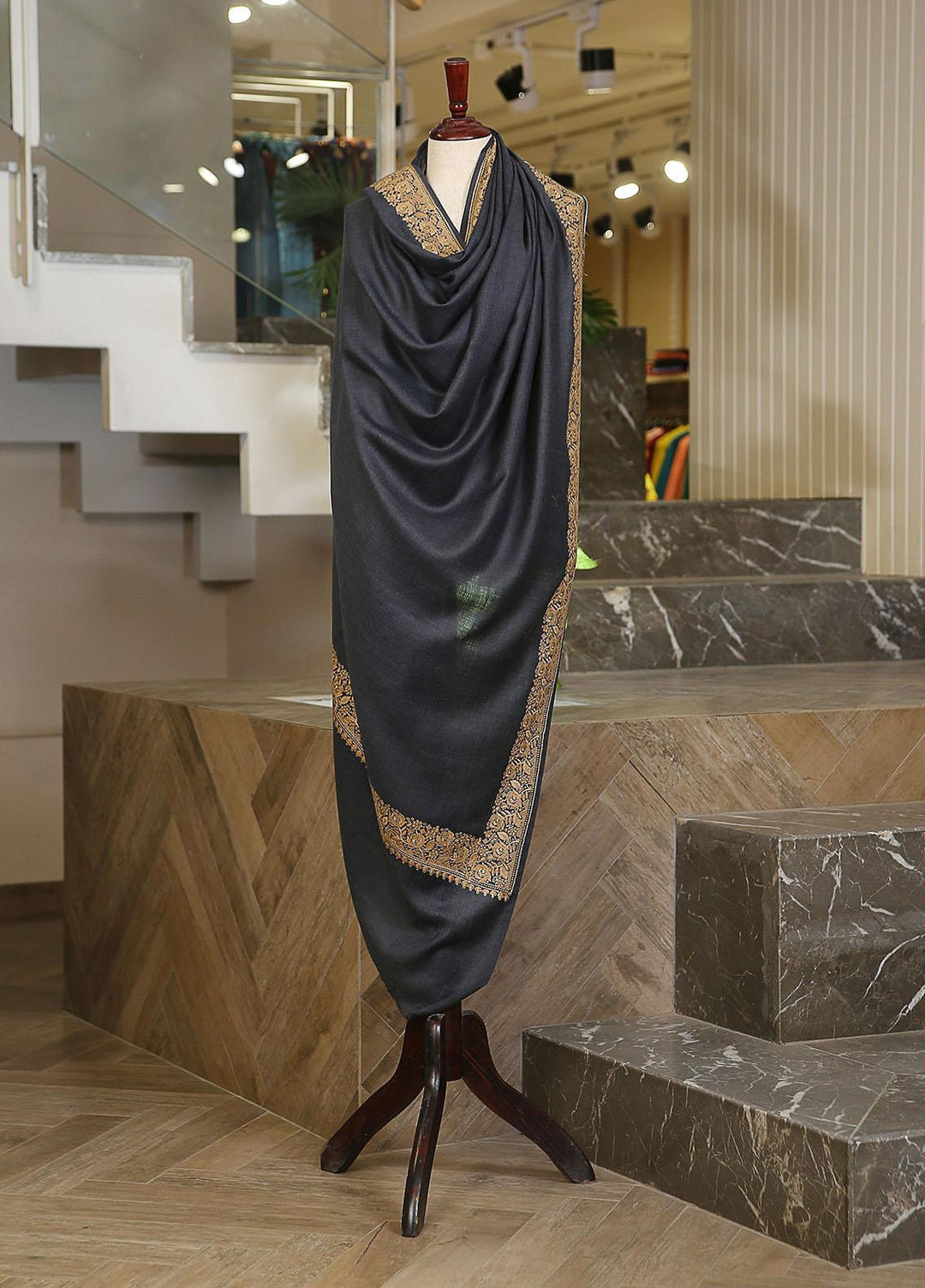 Sanaulla Exclusive Range  Pashmina  KPS 781 D-17 D Grey - Women Shawls