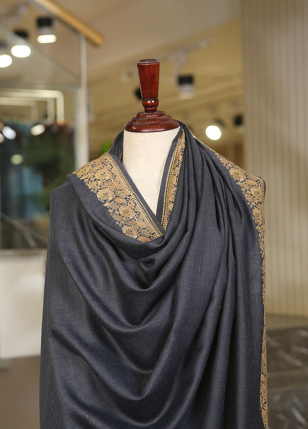 Sanaulla Exclusive Range  Pashmina  KPS 781 D-17 D Grey - Women Shawls