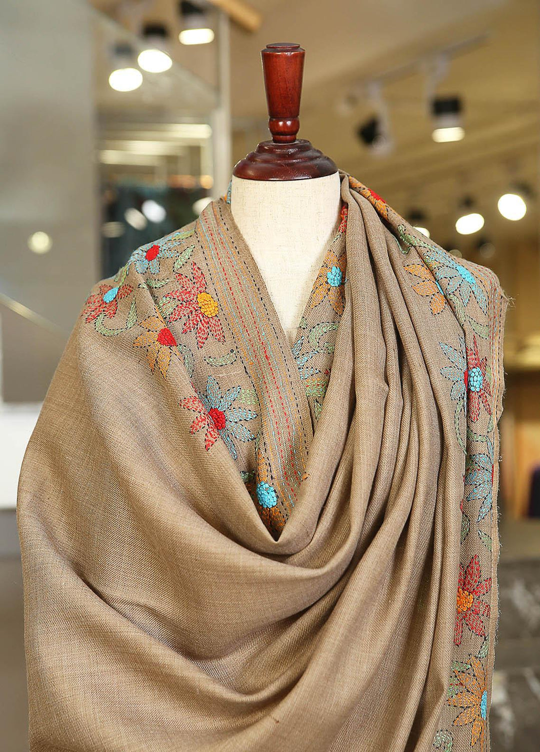 Sanaulla Exclusive Range  Pashmina  KPS 781 D-29 L Brown - Women Shawls