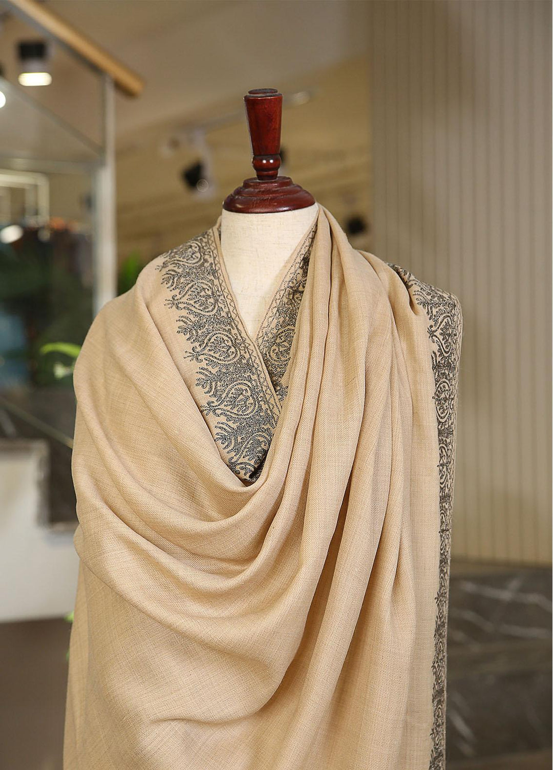 Sanaulla Exclusive Range  Pashmina  KPS 781 D-51 Beige - Women Shawls