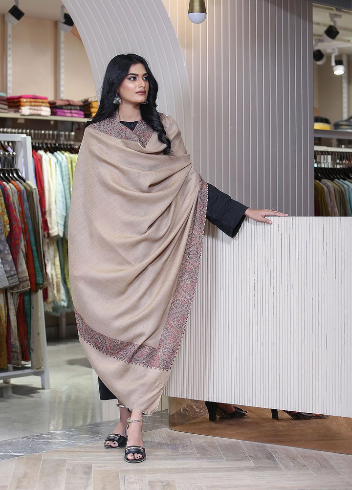 Sanaulla Exclusive Range  Pashmina  KPS 793 D-04 L Brown - Women Shawls