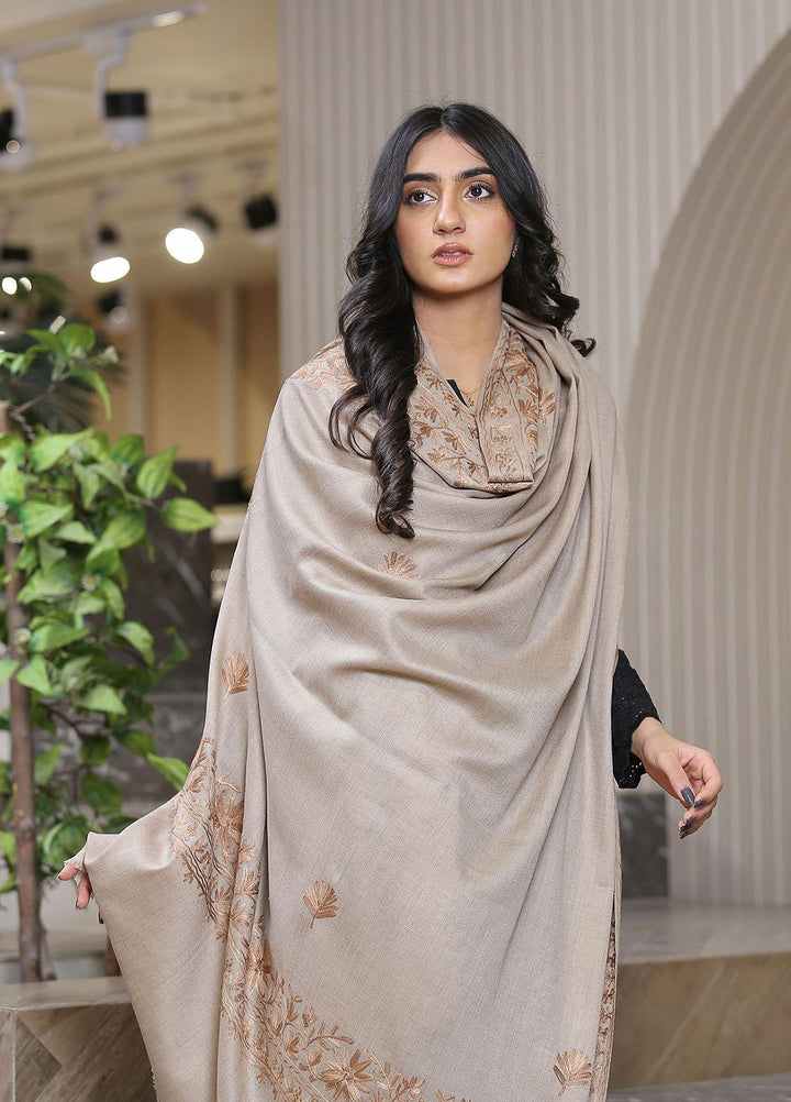 Sanaulla Exclusive Range  Pashmina  KPS 781 D-01 Brown 2 - Women Shawls