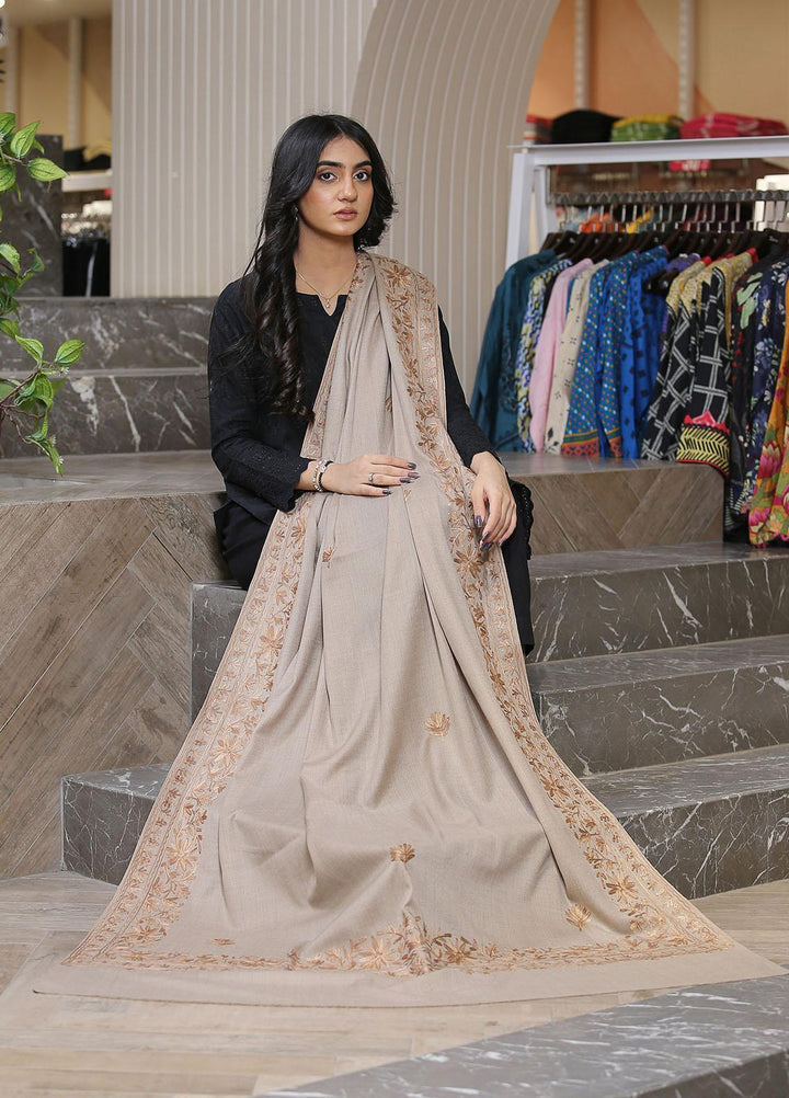 Sanaulla Exclusive Range  Pashmina  KPS 781 D-01 Brown 2 - Women Shawls