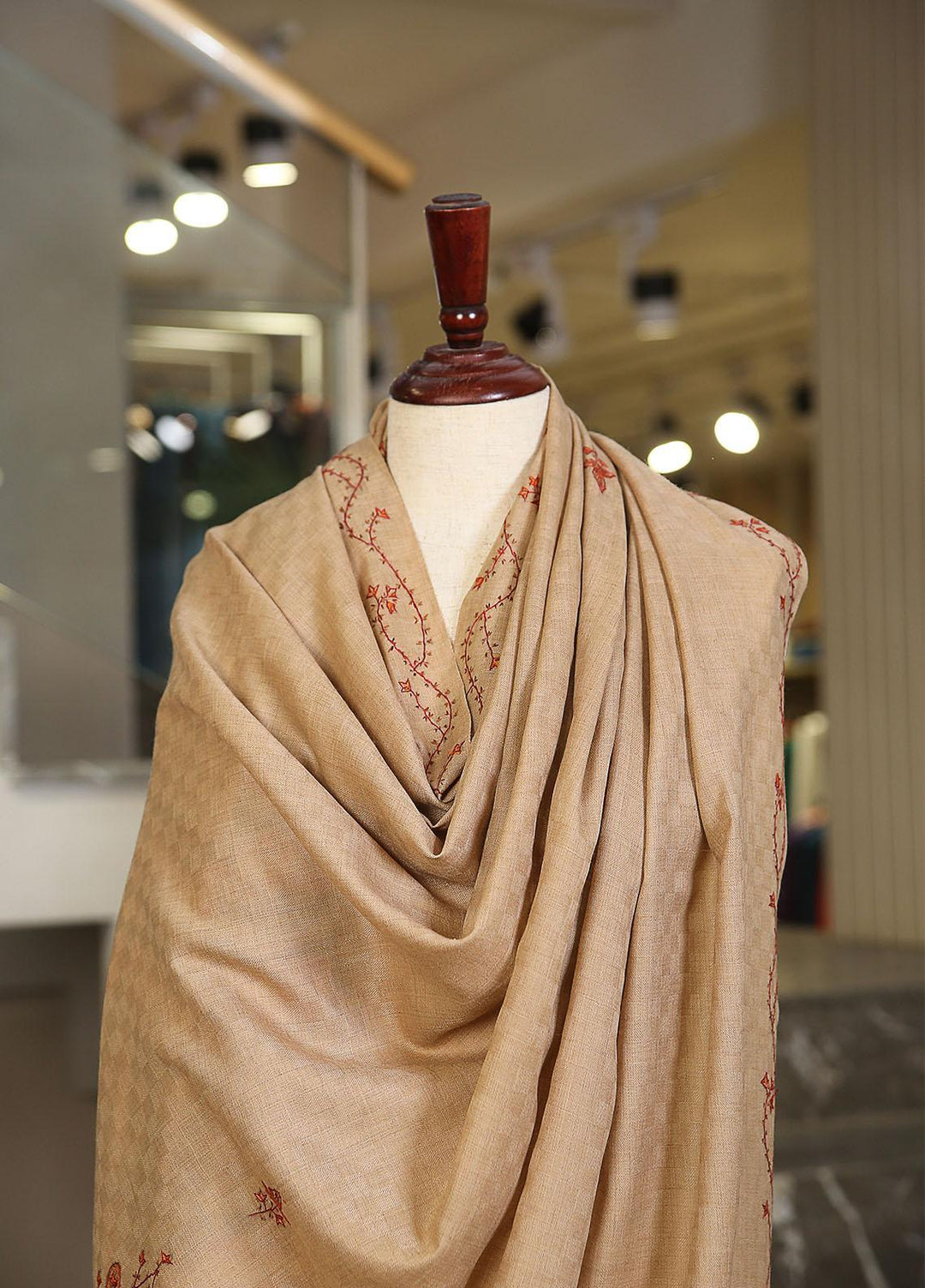 Sanaulla Exclusive Range  Pashmina  KPS 781 D-21 L Brown 2 - Women Shawls