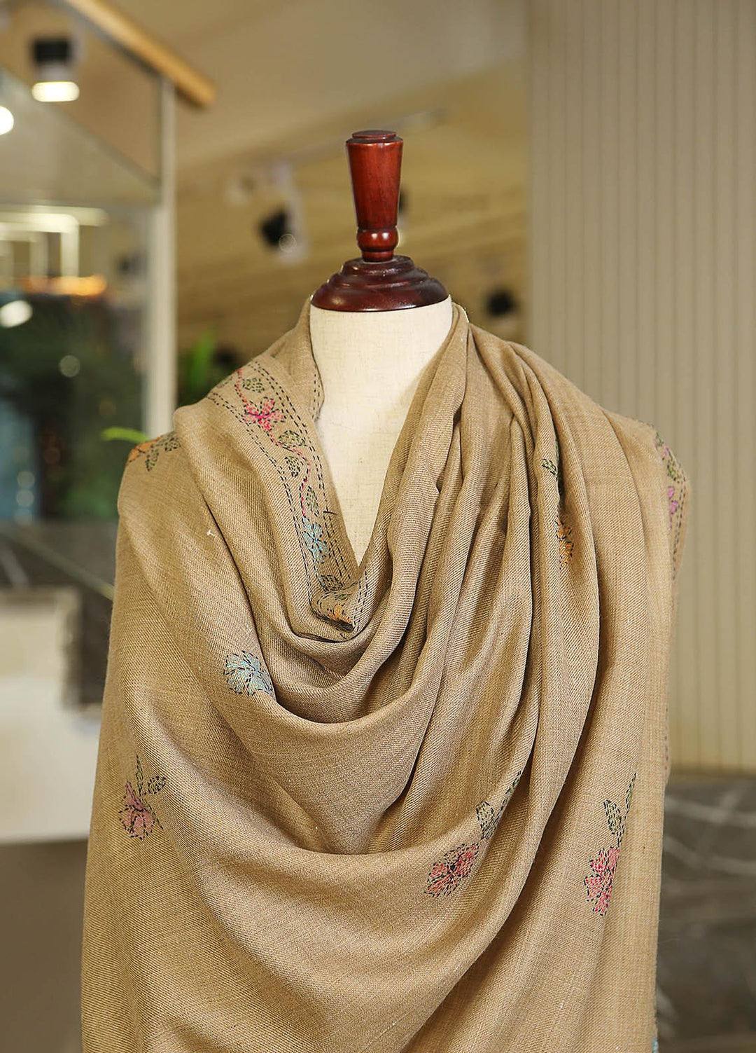 Sanaulla Exclusive Range  Pashmina  KPS 781 D-29 L Brown 2 - Women Shawls