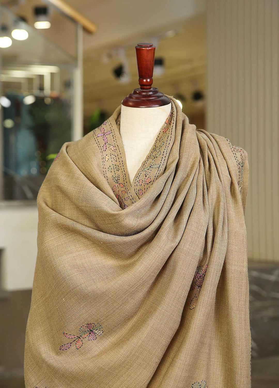 Sanaulla Exclusive Range  Pashmina  KPS 781 D-29 L Brown 5 - Women Shawls