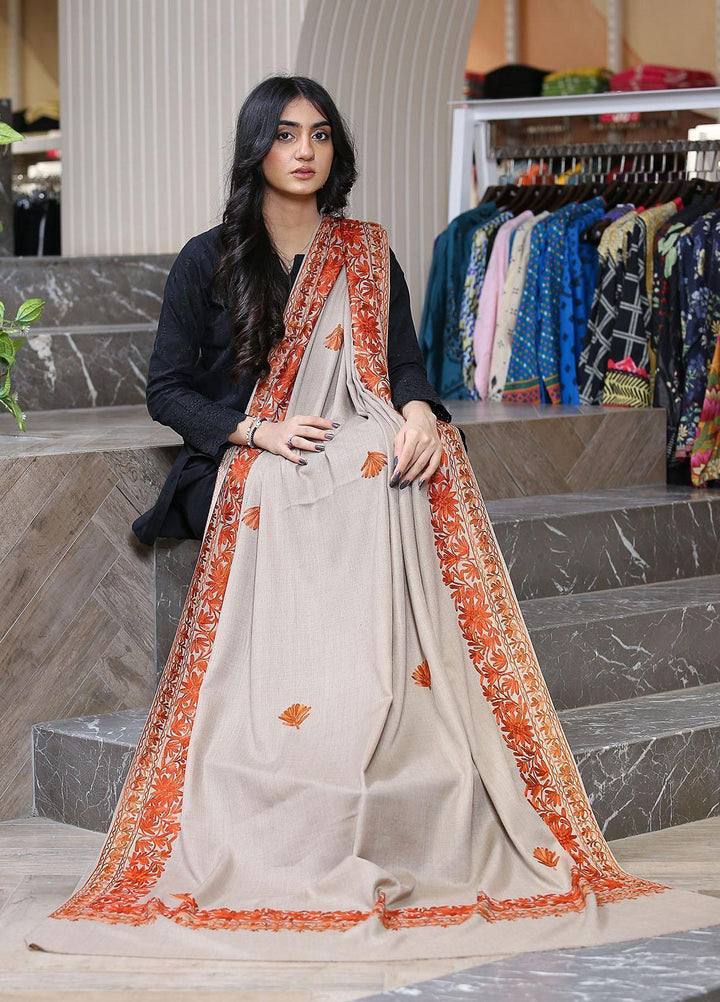 Sanaulla Exclusive Range  Pashmina  KPS 781 D-01 Brown 10 - Women Shawls