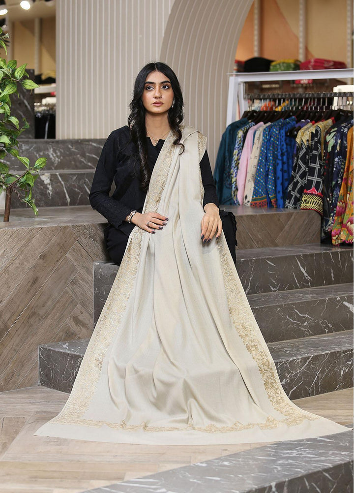 Sanaulla Exclusive Range  Pashmina  KPS 781 D-01 Fawn 2 - Women Shawls