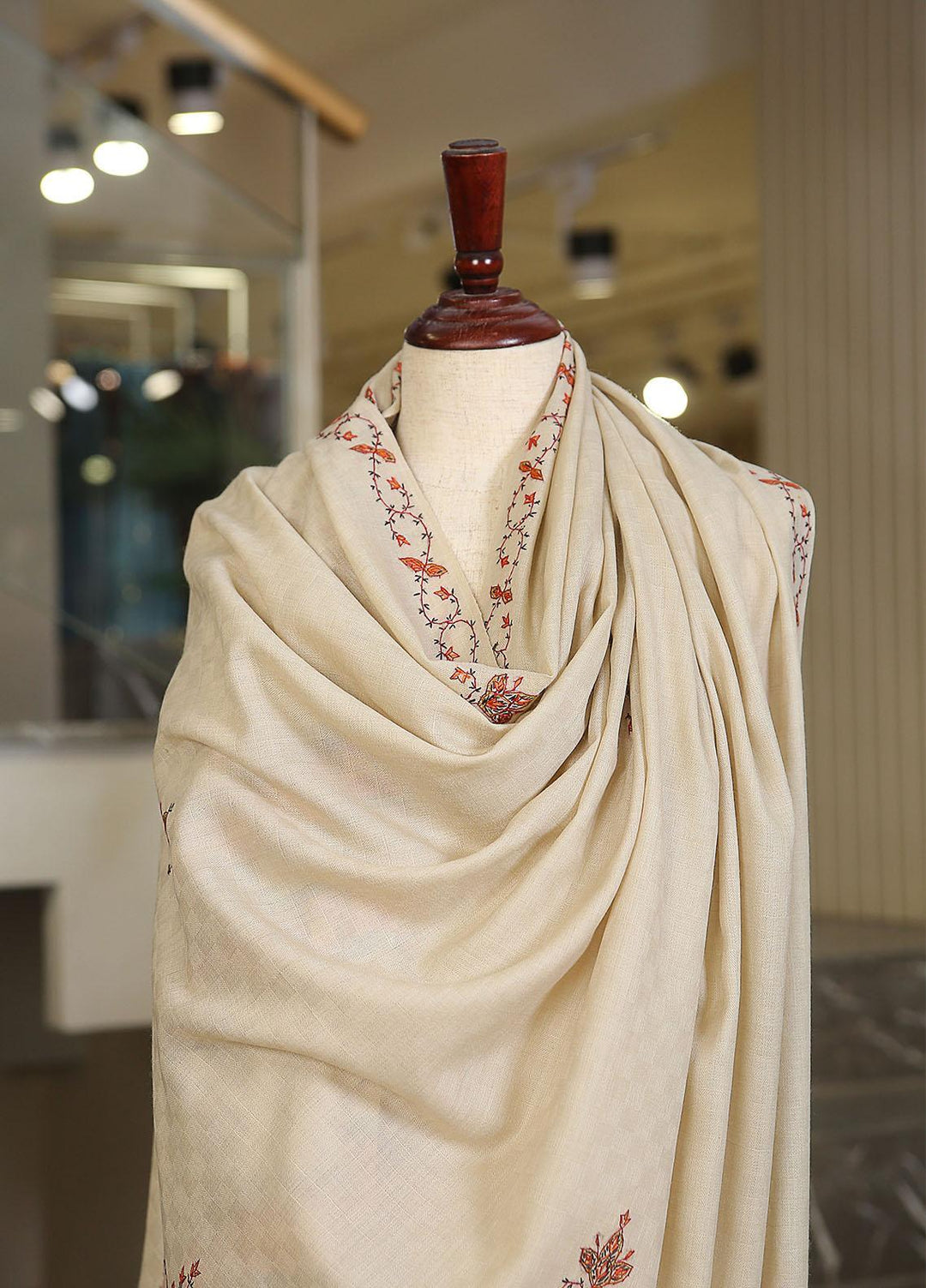 Sanaulla Exclusive Range  Pashmina  KPS 781 D-21 Fawn 1 - Women Shawls