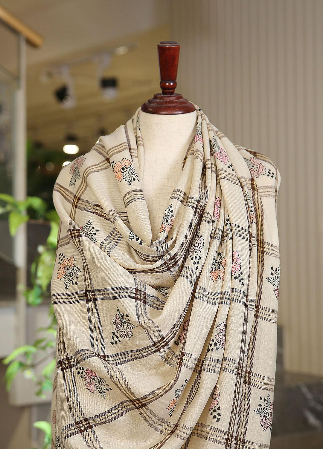 Sanaulla Exclusive Range  Pashmina  KPS 781 D-52 Fawn - Women Shawls