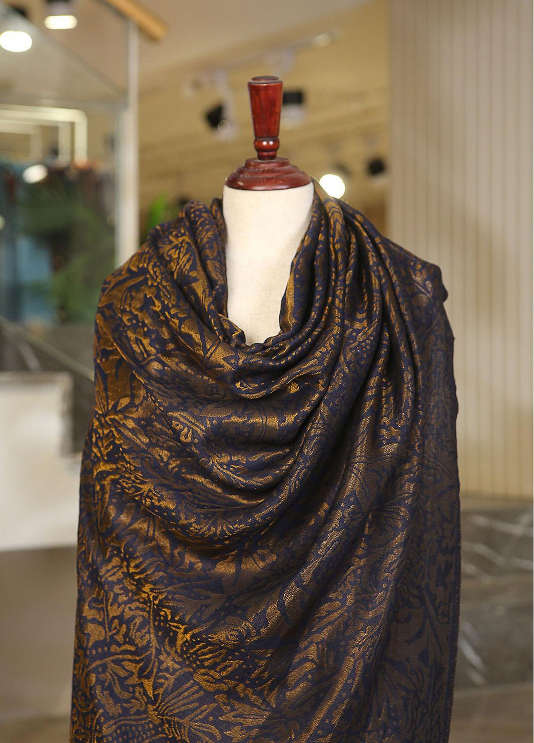 Sanaulla Exclusive Range  Pashmina  KPS 781 D-28 N Blue - Women Shawls