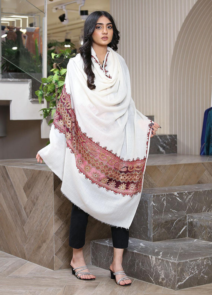 Sanaulla Exclusive Range  Pashmina  KPS 781 D-03 Off White 1 - Women Shawls