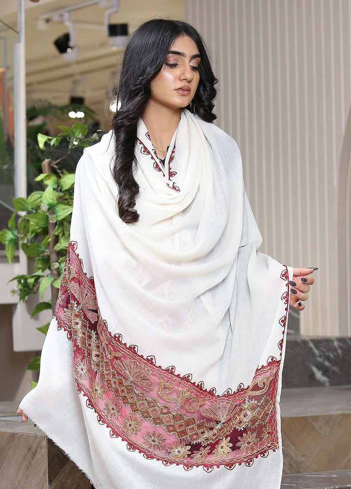 Sanaulla Exclusive Range  Pashmina  KPS 781 D-03 Off White 1 - Women Shawls