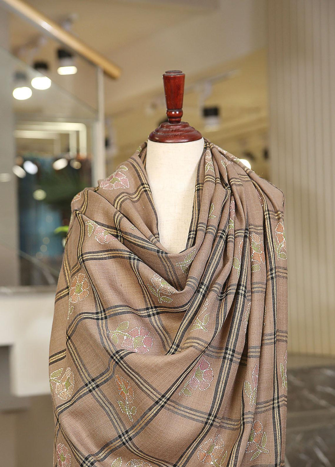 Sanaulla Exclusive Range  Pashmina  KPS 781 D-52 D Brown - Women Shawls